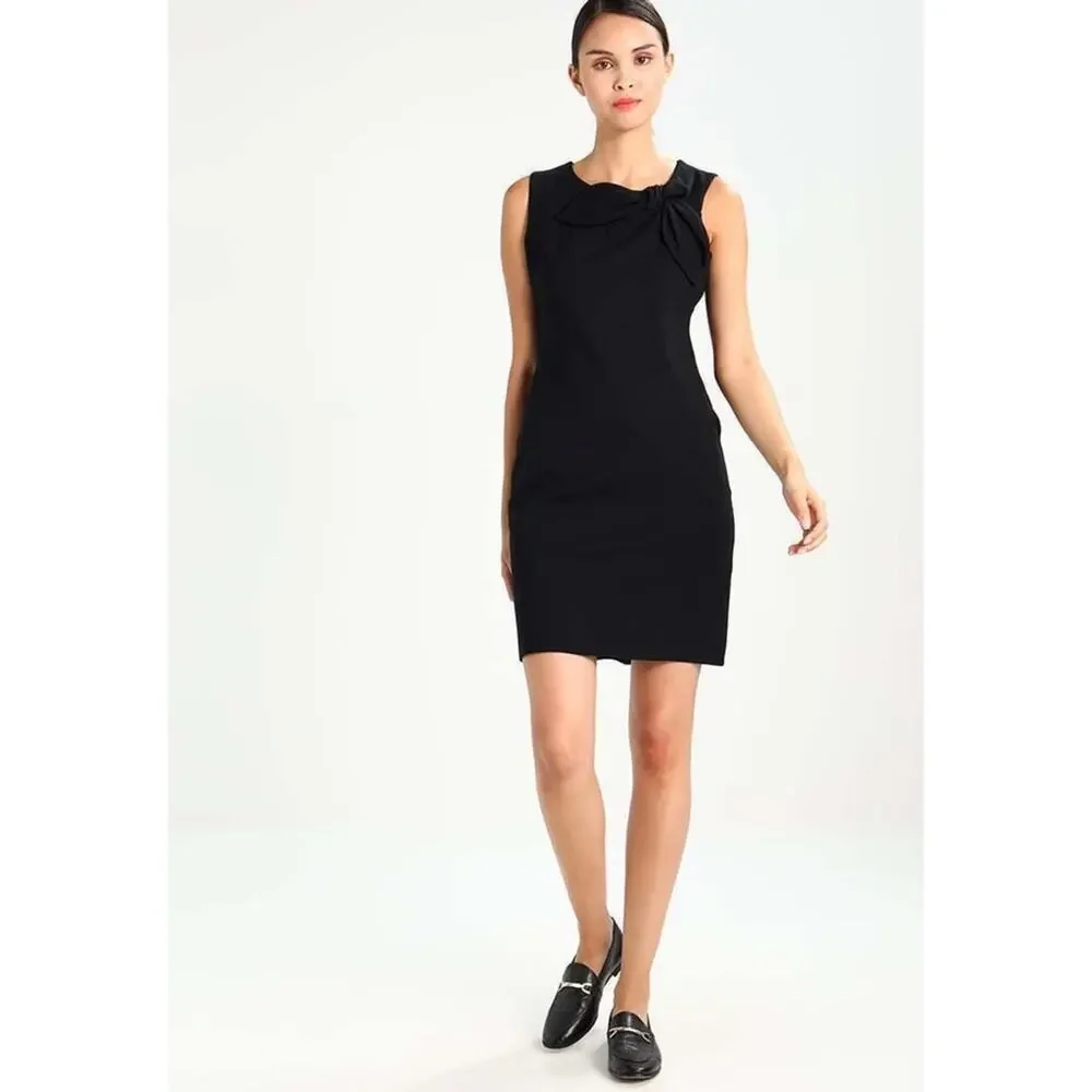 Banana Republic Neck Bow Ponte Sheath Dress Black
